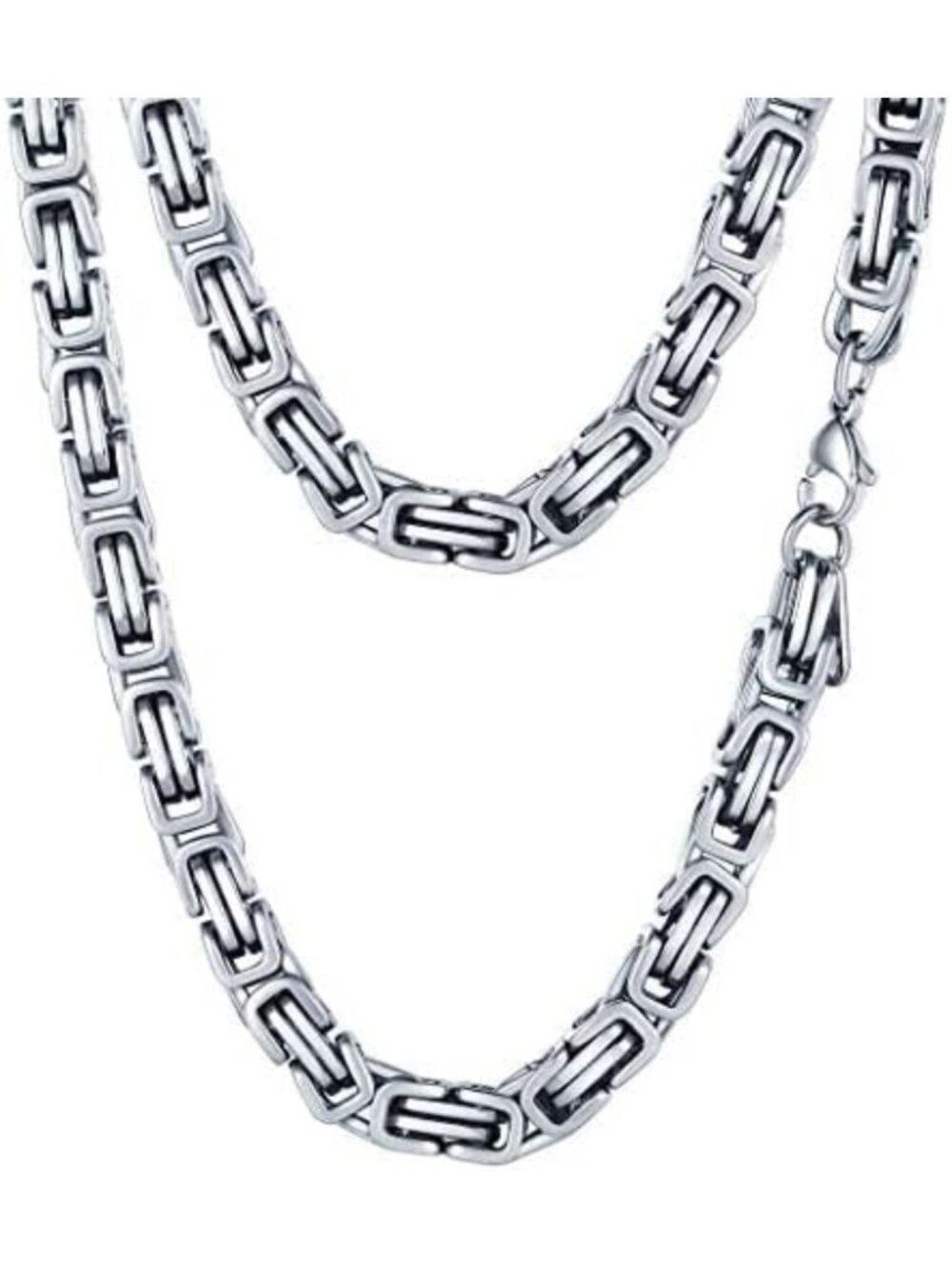 Stainless Steel Byzantine Chain Necklace for Men | Stylish Jewelry Accessory